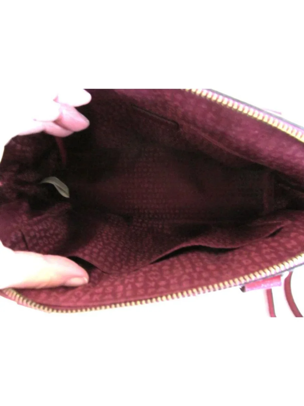 Kate Spade New York Burgundy Leather Dual Handles Shoulder Bag Removable Strap